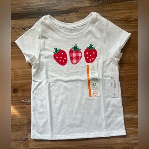 Wondernation Toddler Girl Strawberry Print T-Shirt